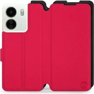 Mobiwear Soft Touch flip na Xiaomi Redmi 13C – Červené & Čierne