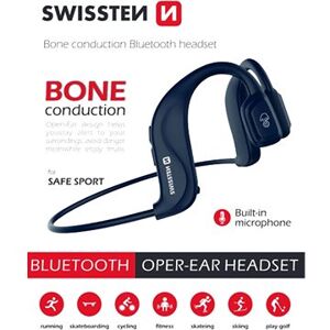 Swissten Bone Conduction Bluetooth modré