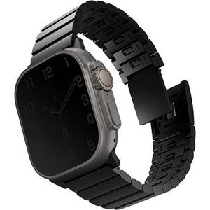 Uniq Strova Mag článkový oceľový na Apple Watch 49/45/44/42mm, Midnight black