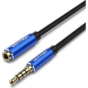 Vention Cotton Braided TRRS 3.5 mm Male to 3.5 mm Female Audio Extension 3 m Blue Aluminum Alloy Type